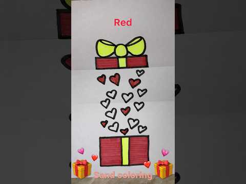 🎁❤️💗 gift with hearts #art #draw #shorts საჩუქარი გულით #ხელოვნება #შორტები #ხატვა
