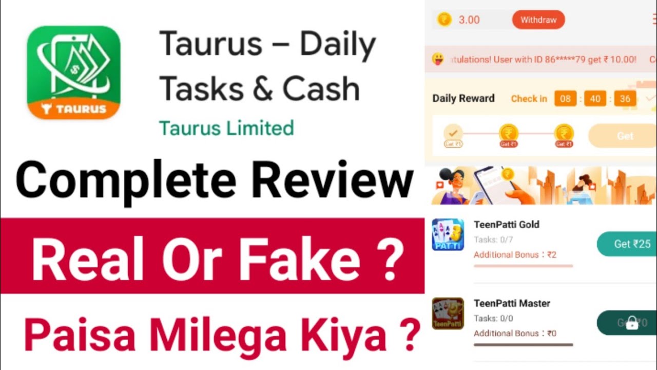 🐂Taurus Daily Tasks & Cash App Review | Taurus App Real Or Fake? Kitna Paisa Earn Kar Sakte Hai?
