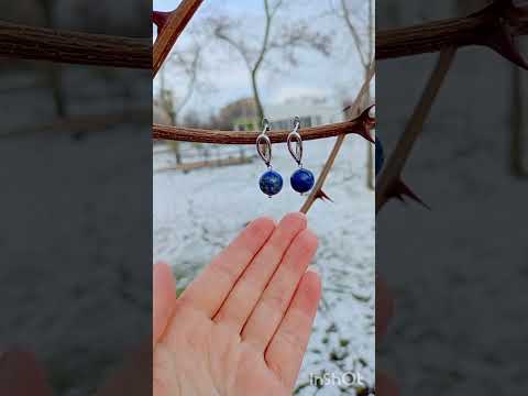 Серьги, камень лазурит