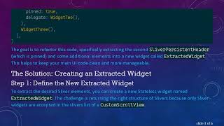 How to Extract CustomScrollView Elements into a Separate Widget in Flutter