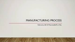Manufacturing Process - Introduction And Example