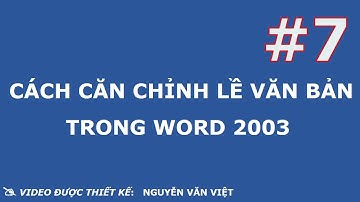cách căn chỉnh lề trong word 2003