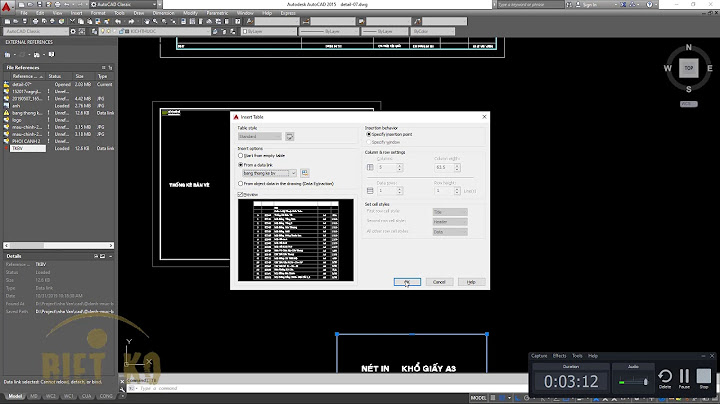 Hướng dẫn cách chèn excel vào autocad