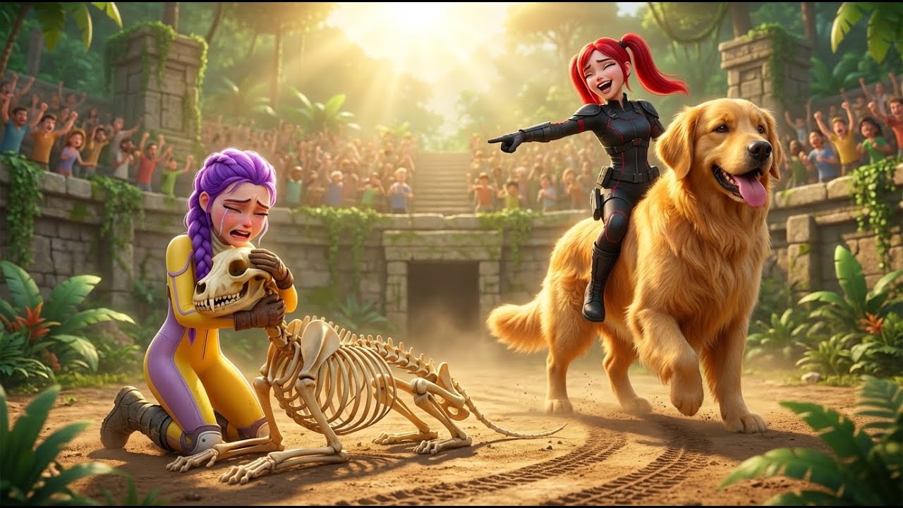 Giant GOLDEN RETRIEVER Race! (KPOP Demon Hunters)