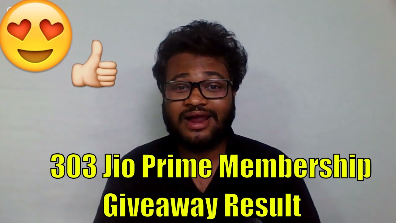 Result : Jio Prime 303 Packs Giveaway
