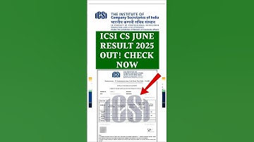 ICSI CS June Result 2025 Out | Icsi cs june 2025 result time | Icsi cs result 2025 #icsi #icsiresult
