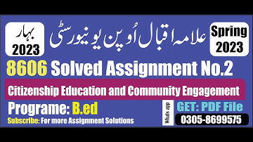 aiou code 8606 solved assignment No 2 Spring 2023 || aiou 8606 solved assignment 2023 Bed PDF