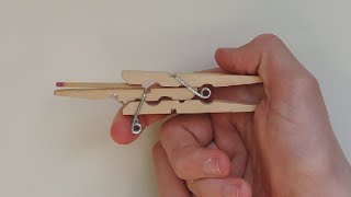 How to Make A Clothespin Toothpick Gun. (Full HD)