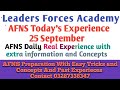 25 Sep 2025 | AFNS Today’s Initial Test Experience | Academic + Intelligence from All Centres