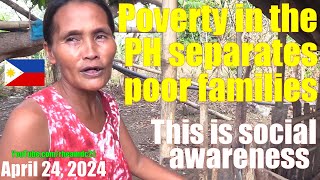 Poverty in the Philippines Separates Poor Filipino Families. The Philippine Society. Giving Help Vid