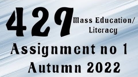 AIOU Code 429Solved Assignment No.1 Autumn 2022 #aiou #aiousolveassignments