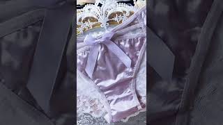 Lavender Lace Underwear 💜 soft feminine details #shorts