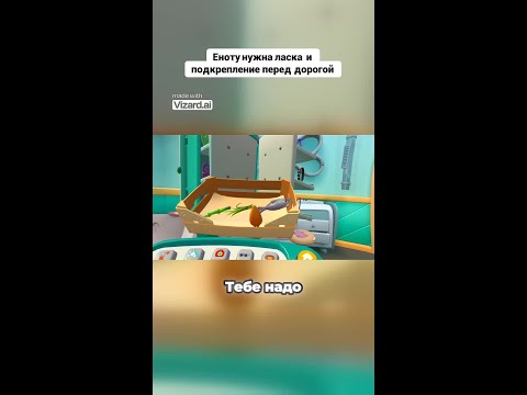 Еноту нужна ласка и подкрепление перед дорогой
