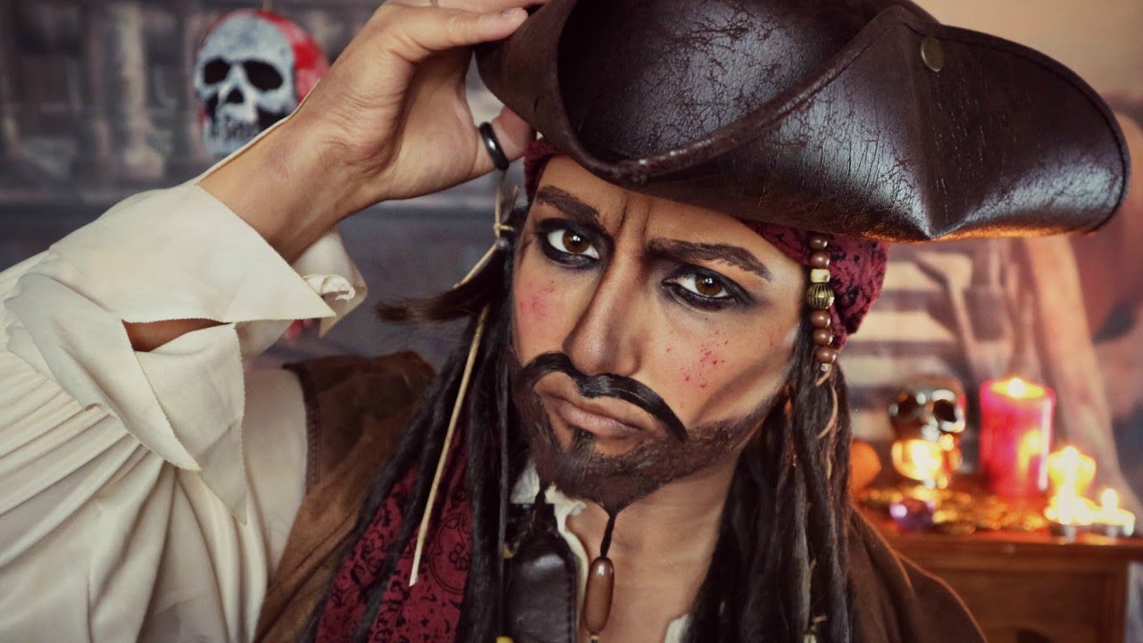 pirate, pirate makeup, makeup, tutorial, halloween, halloween 2017, hallowe...