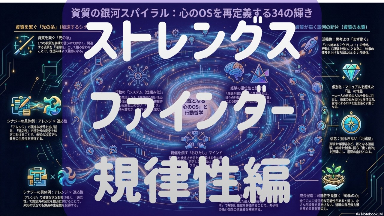 【動画版】中古で買った診断できないストレングスファインダーを活用する！規律性編！