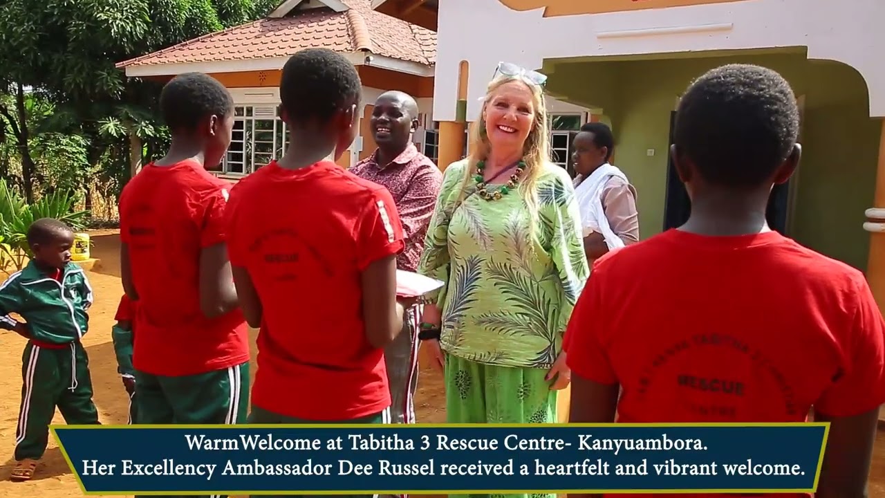 Tabitha 3  kids welcomes Her Excellency Ambassador Dee Russell -UK MBIB with My body is my body song