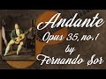 Andante opus 35, no. 1 by Fernando Sor - Fingerstyle guitar course