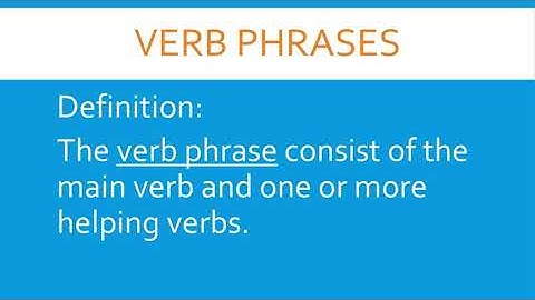 Noun and Verb Phrases