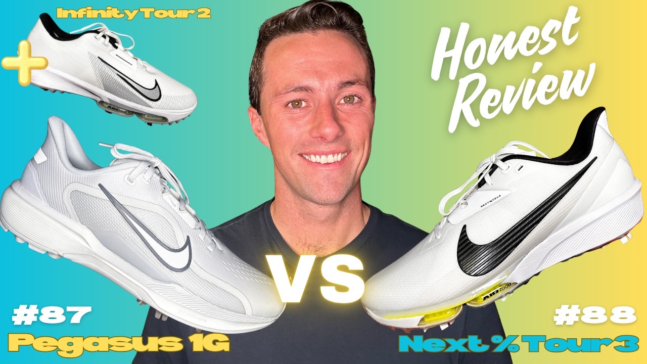 Next% Tour 3  VS  Nike Pegasus 1G  +  Infinity Tour 2 – Honest Golf Shoe Review (87 & 88)
