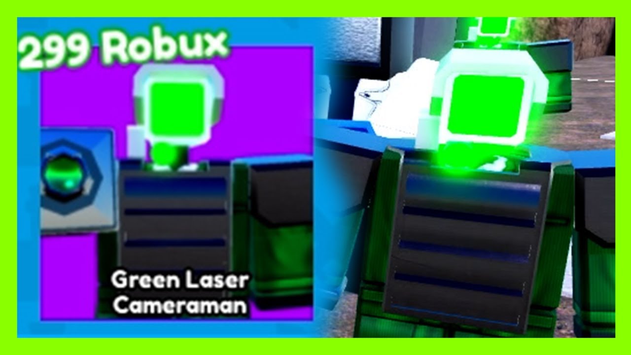 Testuje GREEN LASER CAMERAMAN! 👽👽👽 w Roblox Toilet Tower Defense - YouTube