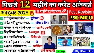 Famous Last 12 Months Current Affairs 2026 | October 2025 Monthly Marathon | Important Current Affairs 2025 Profile