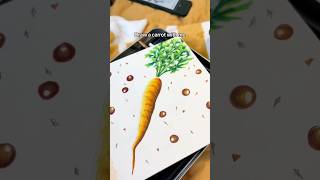 Coloring a carrot w color theory | colored pencils across both art #carrot #coloring #colortheory
