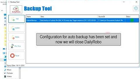 Outlook Data auto backup and email by DailyRobo : Auto Backup and mail by DailyRobo