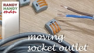 How to move socket outlet . Extend socket outlet.