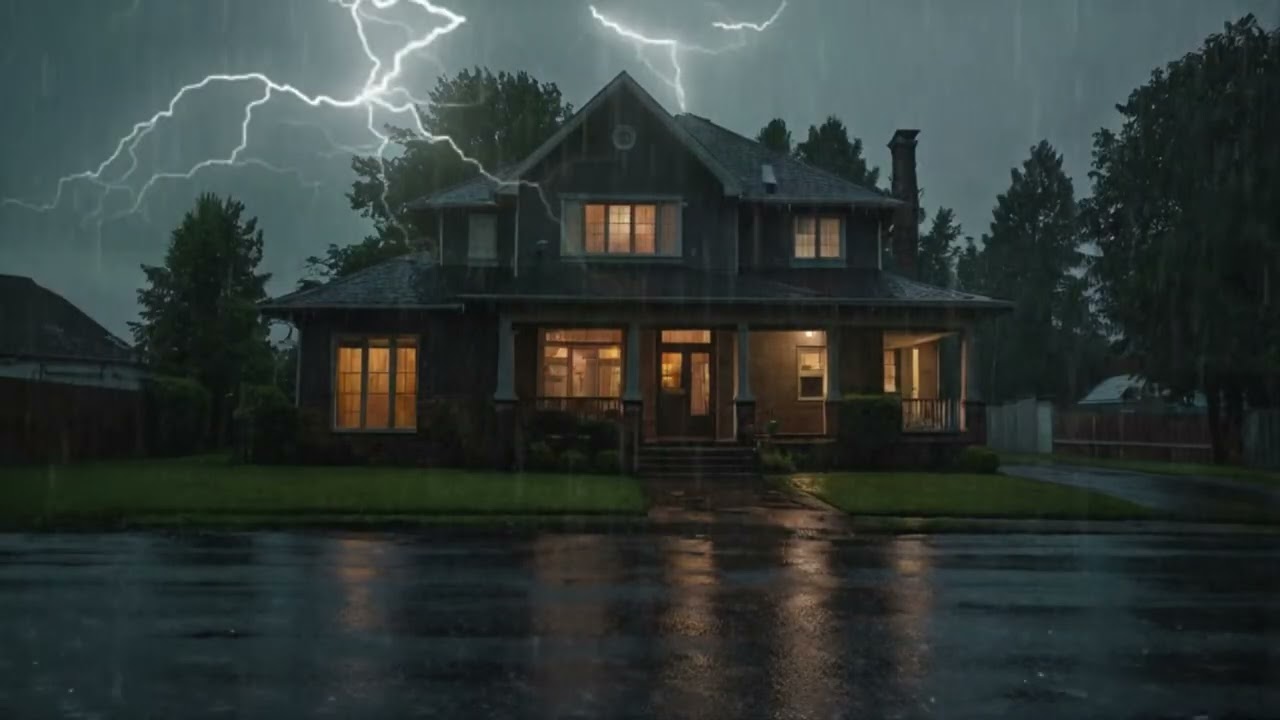 Thunderstorm Sounds for Sleeping ⚡ Heavy Rain at Night Ambience