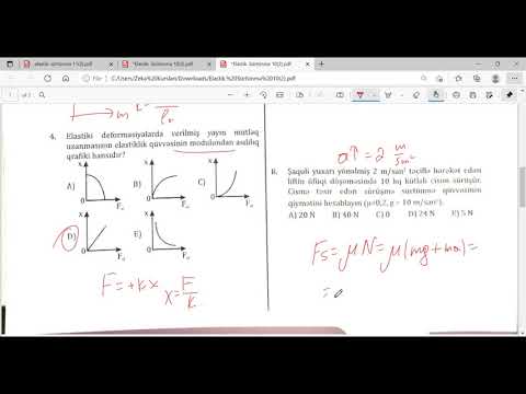 Elastiklik qüvvəsi və sürtünə qüvvəsi test izahı (Paylaşdığım quizlərin izahı)