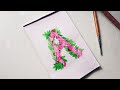 Watercolor floral alphabet letter painting  a  by ariba arts 