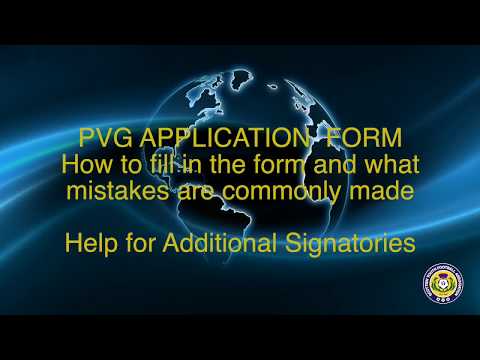 PVG APPLICATIONS - HOW TO COMPLETE