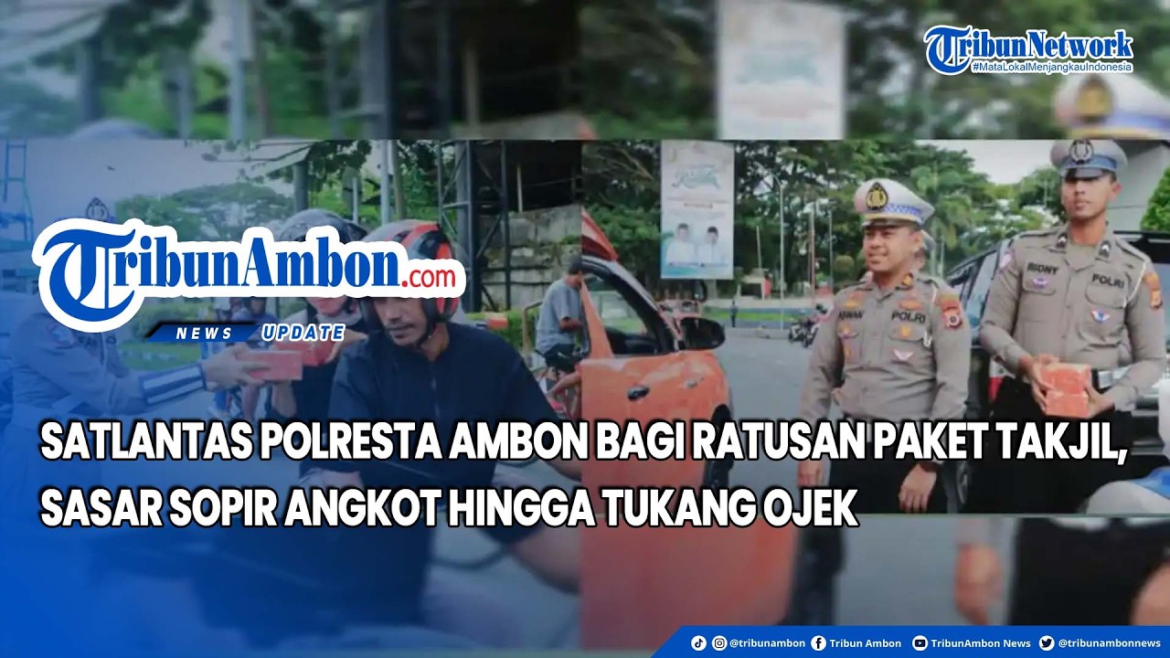 Satlantas Polresta Ambon Bagi Ratusan Paket Takjil, Sasar Sopir Angkot Hingga Tukang Ojek