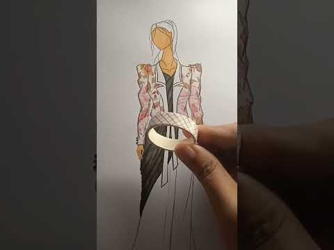 Fashion Design, how to drawing a dress with markers and washi tape #drawing #art #shorts #fashion