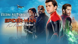 Escena post créditos de spiderman far from home. Universo cinematográfico de Marvel