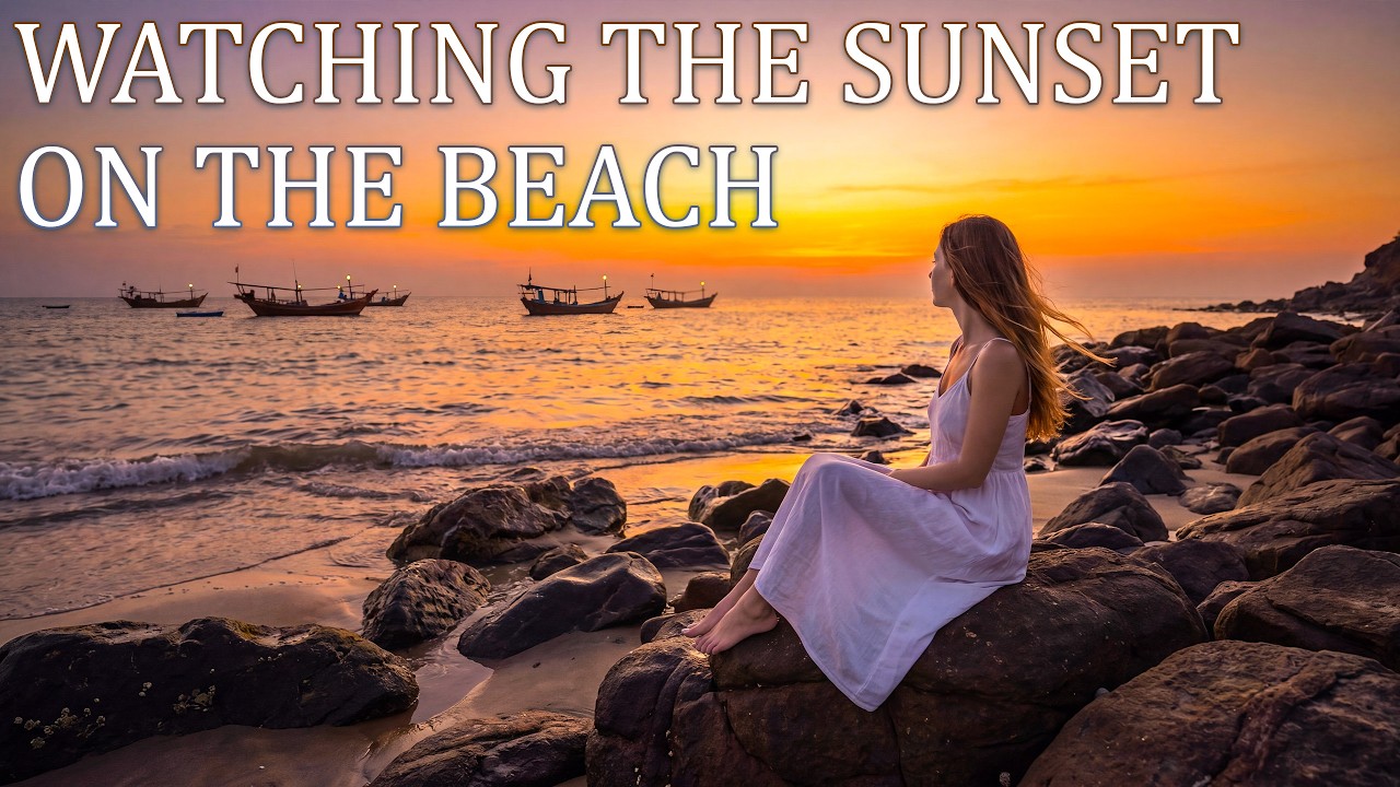 Watching the sunset by the beach with friends