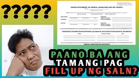 PAANO BA ANG TAMANG PAG FILL UP NG SALN?
