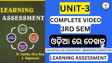 BED 3RD SEM CLASS ll LEARNING ASSESSMENT(UNIT-3)ll ANDRAKESARI UNIVERSITY & YOGI VEMANA UNIVERSITY