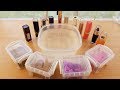 Mixing Lipsticks and Kinetic Sand in Clear Slime