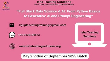 AI & ML Unlocked Day 2 On 3rd Sept 2025. Pls contact or WhatsApp us on +91-9133190573 to enroll.
