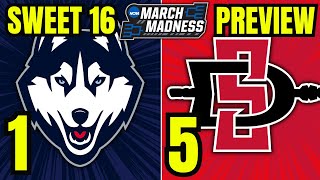 UConn vs. San Diego State Preview and Best Bet - 2024 NCAA Tournament Predictions - Sweet 16
