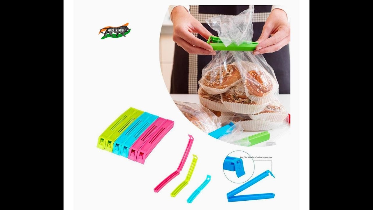 Snack bag pouch clip/packet sealer/ seal clip/vacuum sealer clip/multicolour- UNBOXING