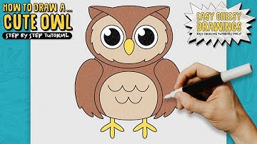 How to Draw a CUTE OWL 🦉 | Easy Step-By-Step Drawing Tutorial