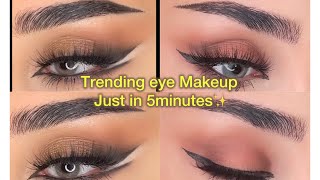 Trending Eye Makeup Just in 5 minutes/ Soft glam Eye Makeup Tutorials for Beginners step by step✨