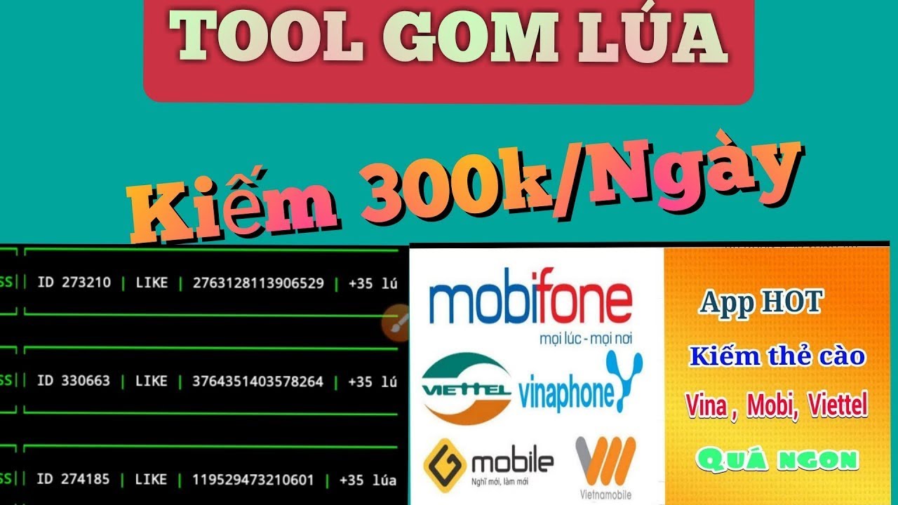 TOOL GOM LÚA mới nhất App Mới 2020 Đổi Thẻ Cào Mỗi Ngày | Kiếm Tiền Online