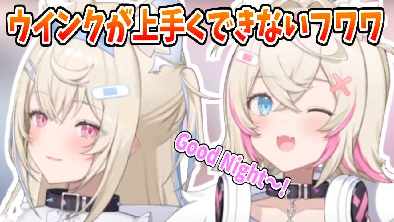 ウインクが上手くできないフワワ【ホロライブ切り抜き/FUWAMOCO/フワモコ】