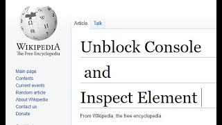 Unblock Console and Inspect Element for Browser