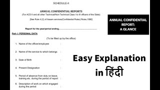 Annual Confidential Report: A Glance (In Hindi)