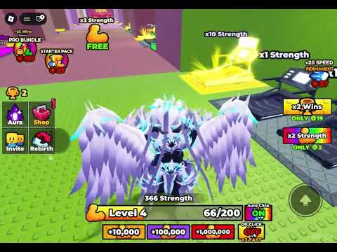 I went from one to 100 wins in Roblox +1 muscle to break walls