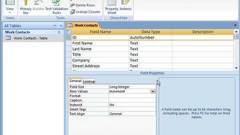 Choose a Primary Key in Access 2007